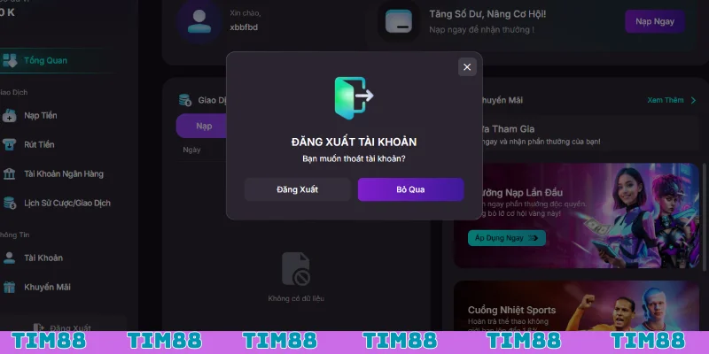 Đăng xuất để đảm bảo an toàn tránh xâm nhập bất thường